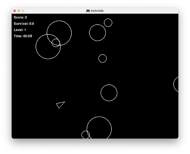 Screenshot of Py-Asteroids game